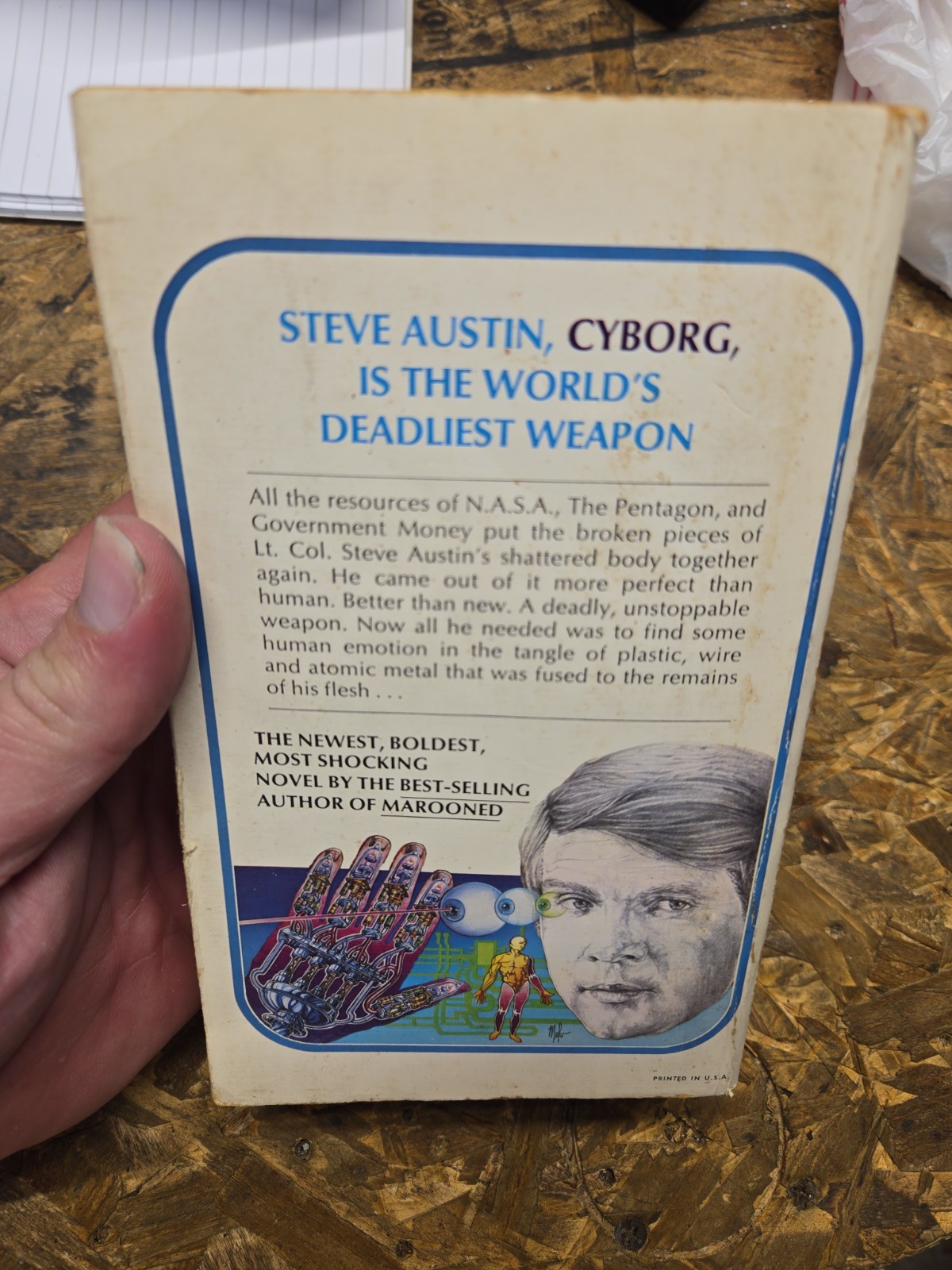 Cyborg by Martin Caidin 2nd Print 1974 USA Warner, Six Million Dollar Man READ