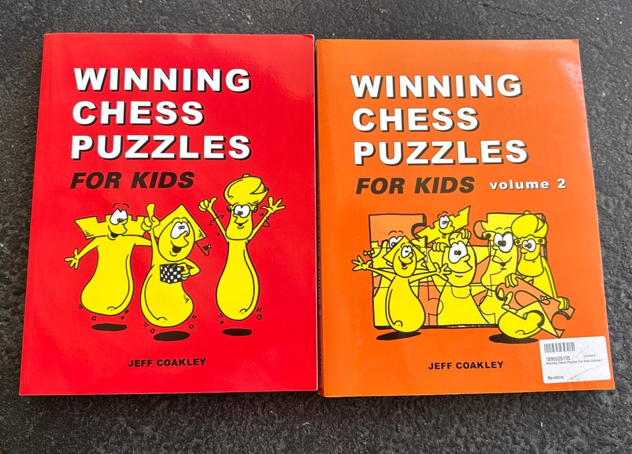 Winning Chess Puzzles for Kids vol 1 and 2 book lot