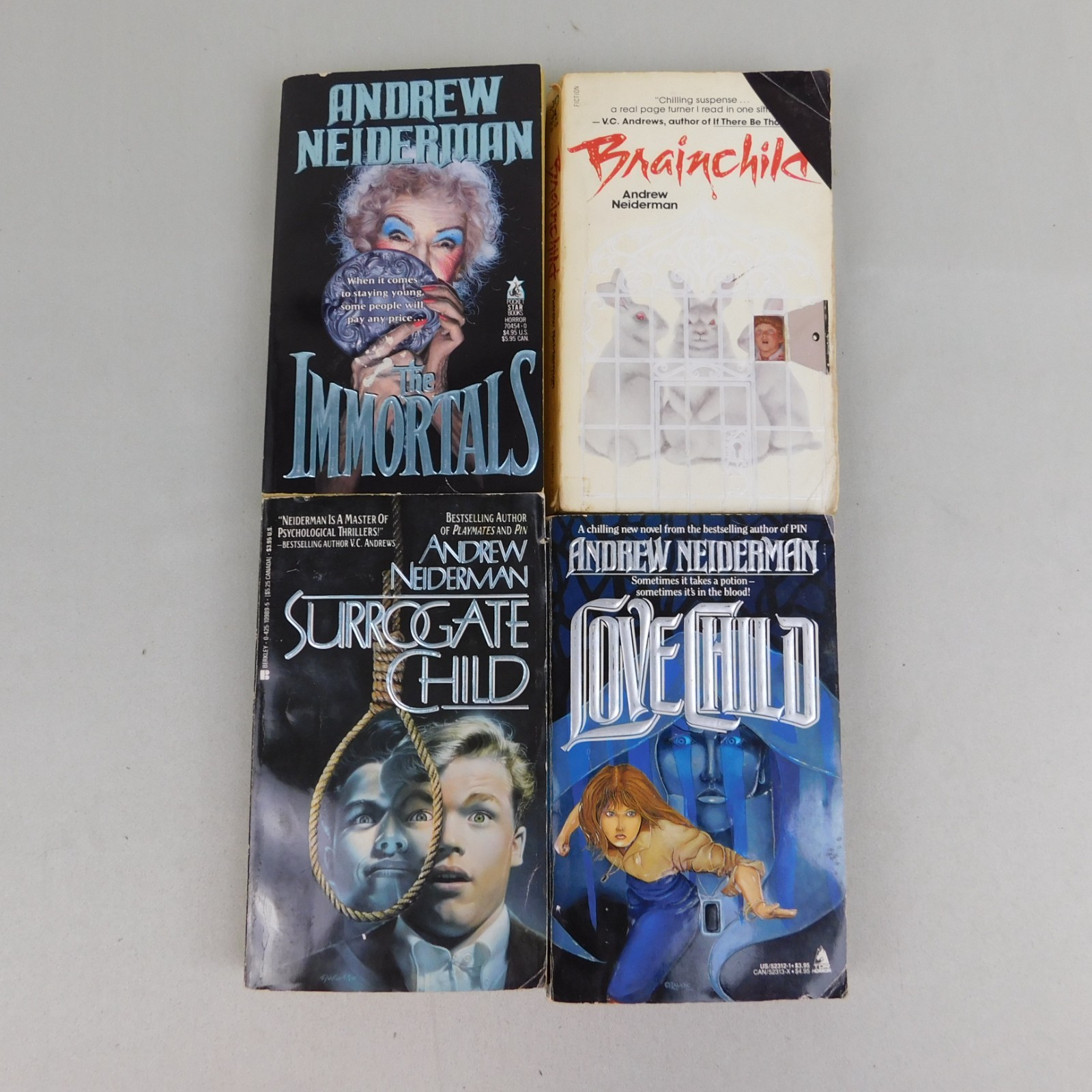 4pc Book Lot Andrew Neiderman Vintage Horror Paperbacks From Hell #2087
