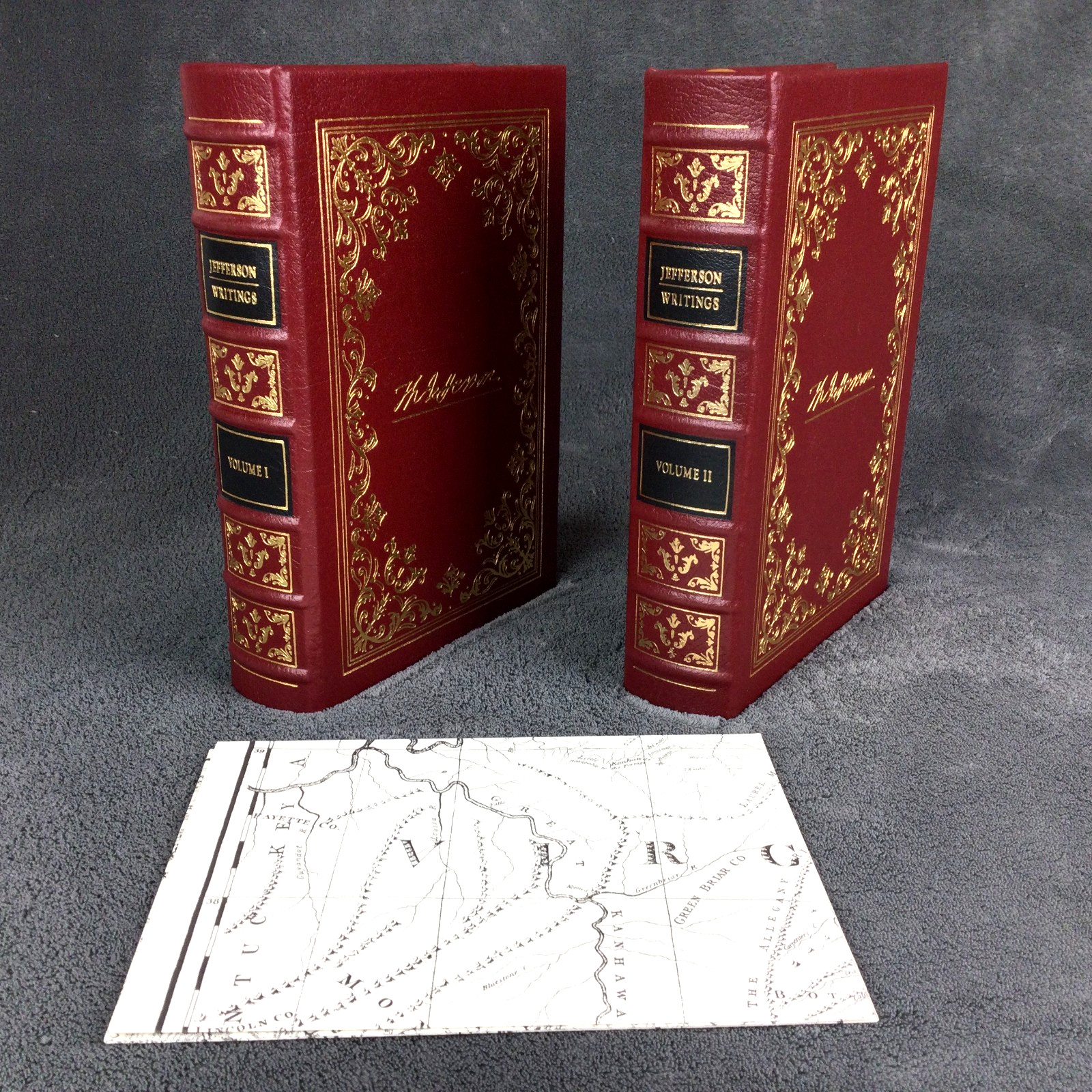 Thomas Jefferson Writings EASTON PRESS I & II Volumes 1 & 2 Red Leather Bound HC