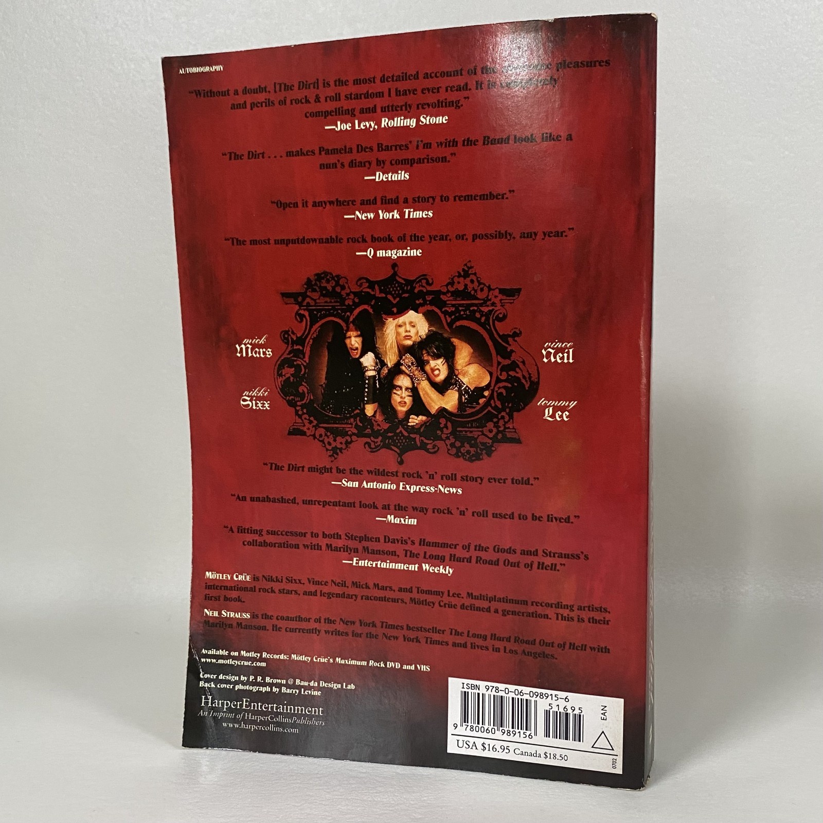 Motley Crue The Dirt Paperback 2002 1st Paperback Edition Neil Strauss Rock Bio
