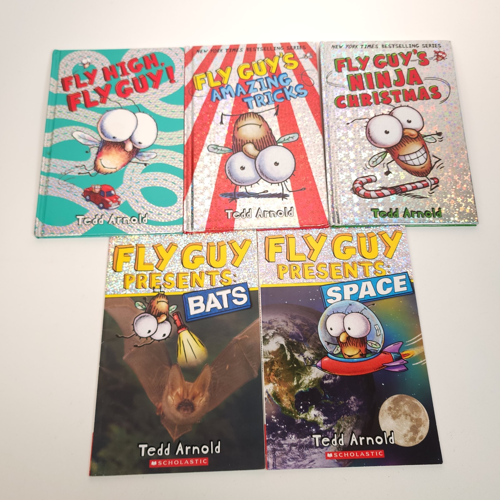 LOT Of 5 Fly Guy Series Books 3 HC 2 PB Science Readers Bats Space Boys Interest