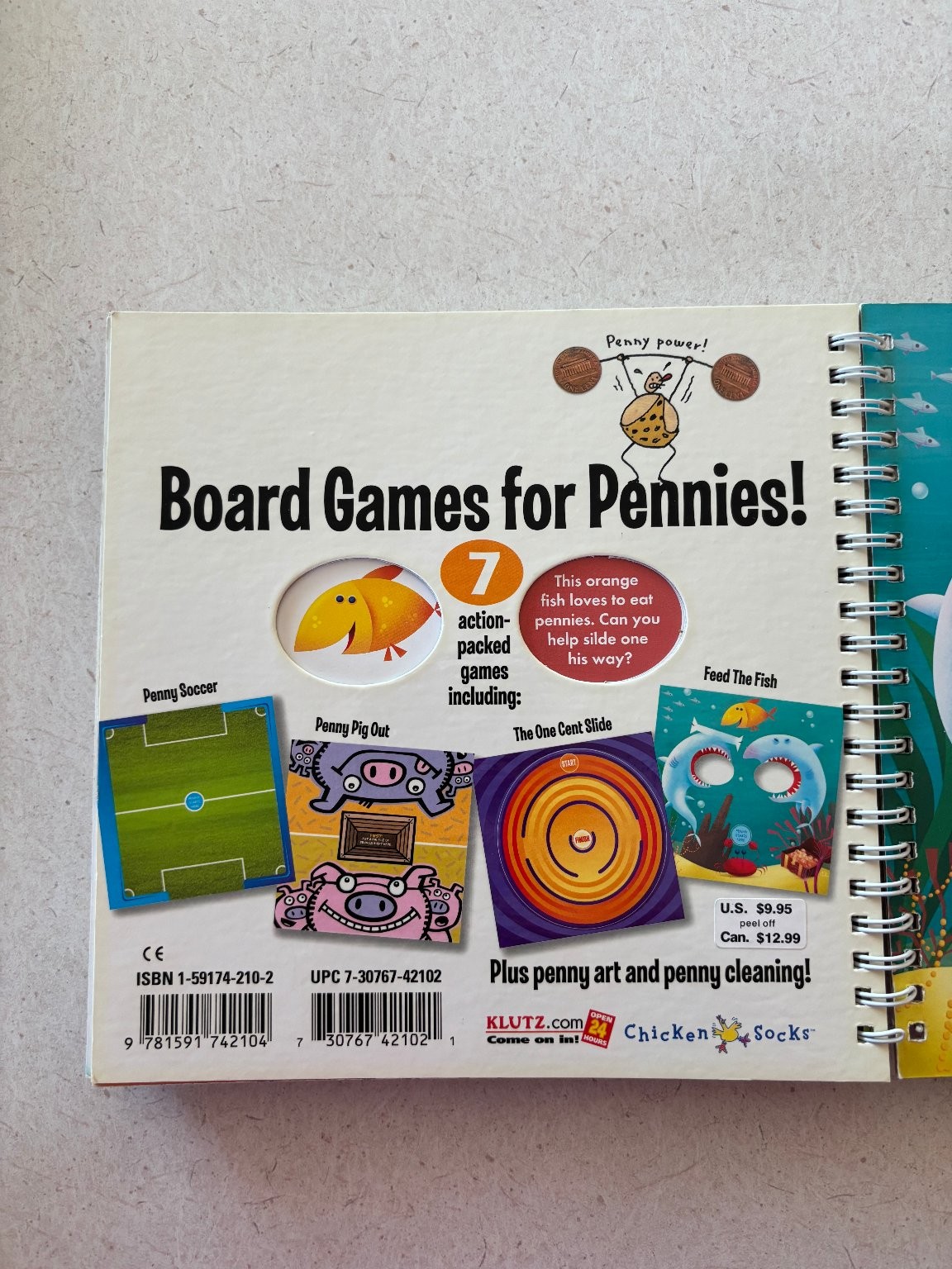 Penny Games Klutz Editors 2006 Chicken Socks Kids Activity Book Spiral