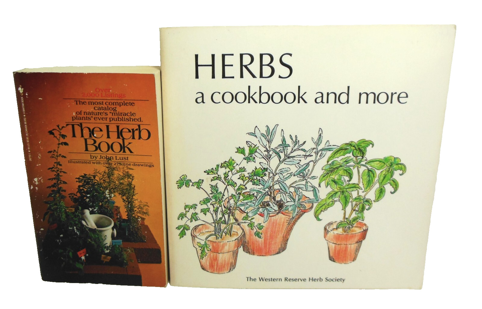 HERBAL LOT Herb Book AND Herbs A Cookbook and More Health Home Remedies Cooking
