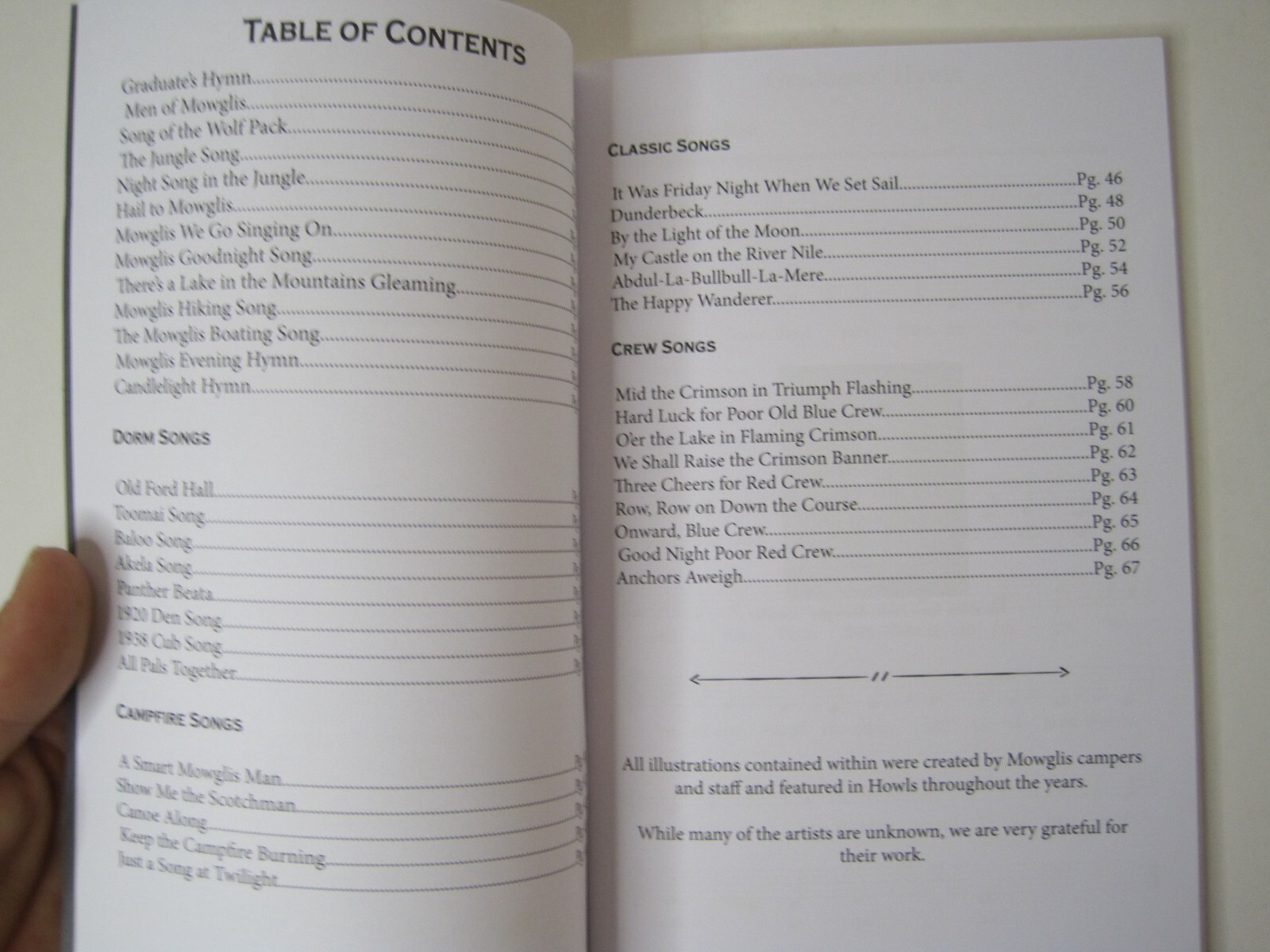 MOWGLIS School of the Open Songbook 2018 – Paperback – 68 Pages – 5 3/8 x 8 3/8