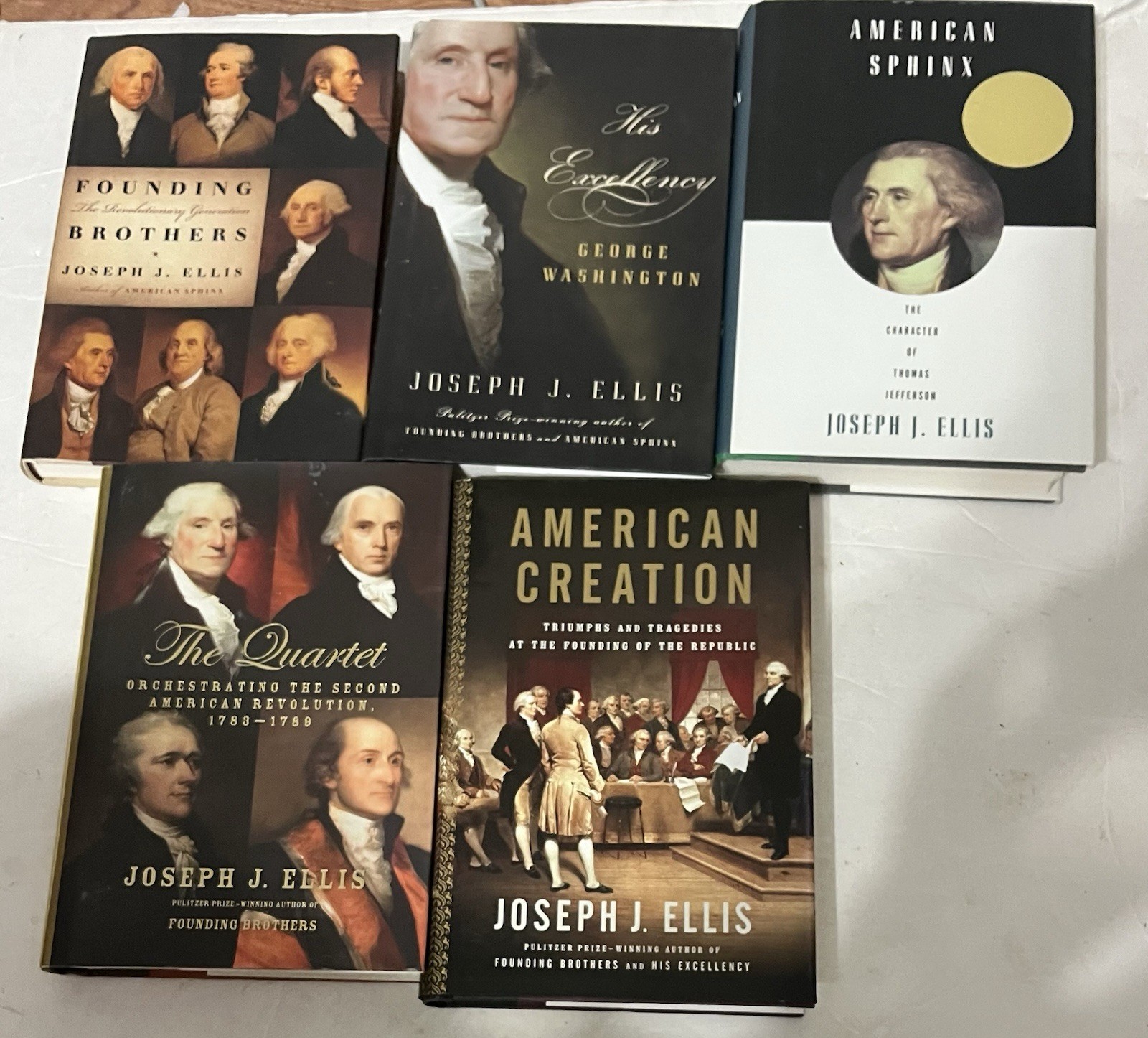 Joseph J Ellis 5 HCDJ book lot Founding Sphinx Excellency Quartet Creation