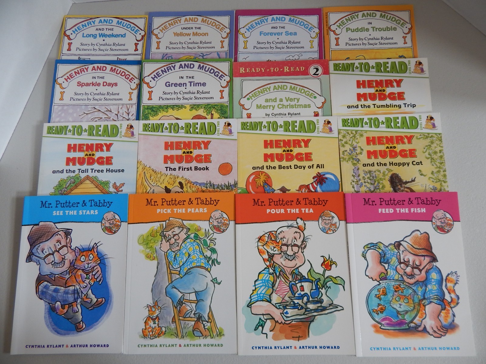 Lot 16 Henry and Mudge + Mr. Putter & Tabby PB books readers by Cynthia Rylant