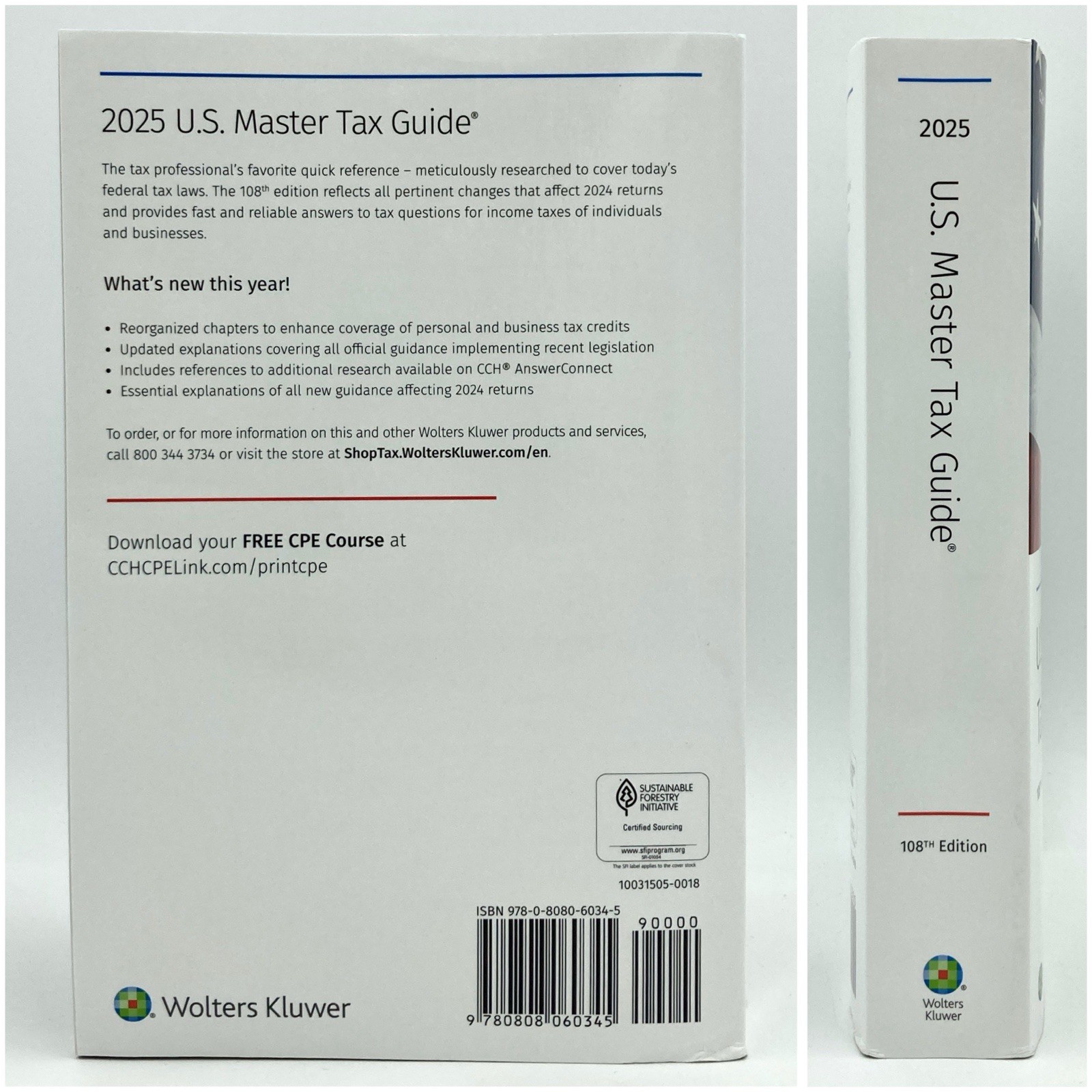 2025 U.S. Master Tax Guide (108th edition) Wolters Kluwer paperback