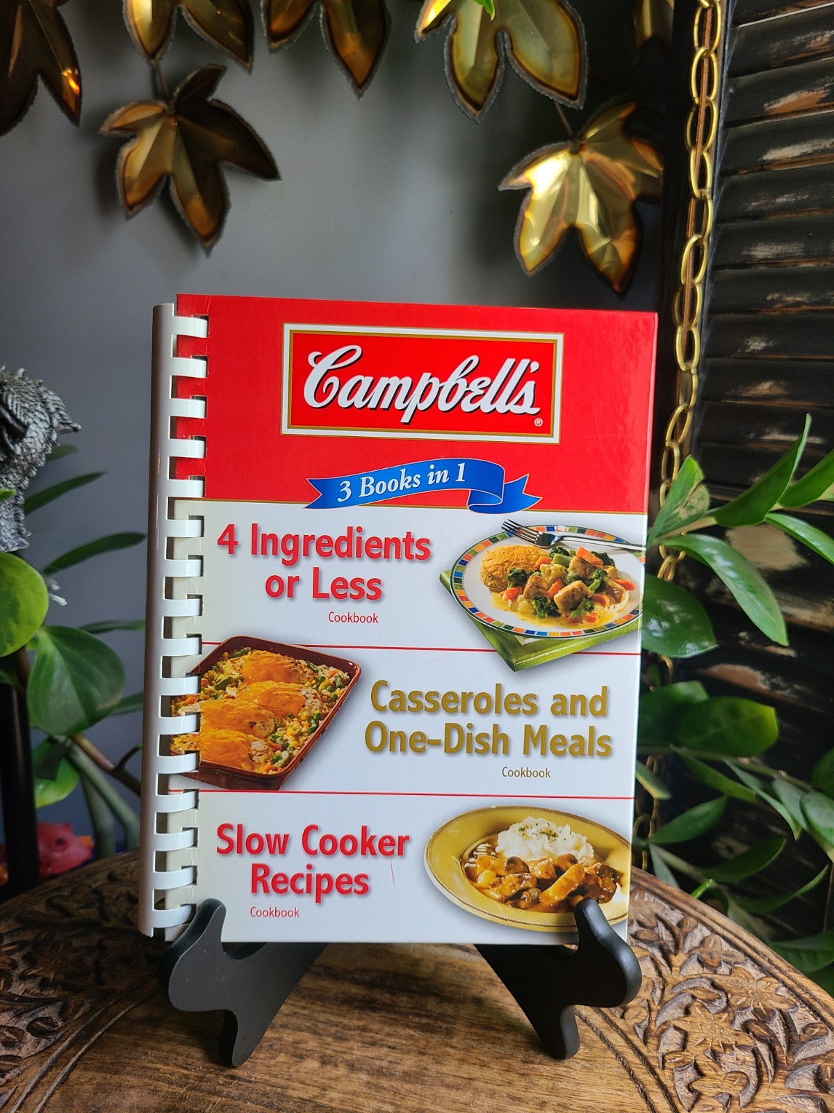 Campbells 3 in 1 Cookbook Spiral 4 Ingredients Casseroles Slow Cooker Recipes