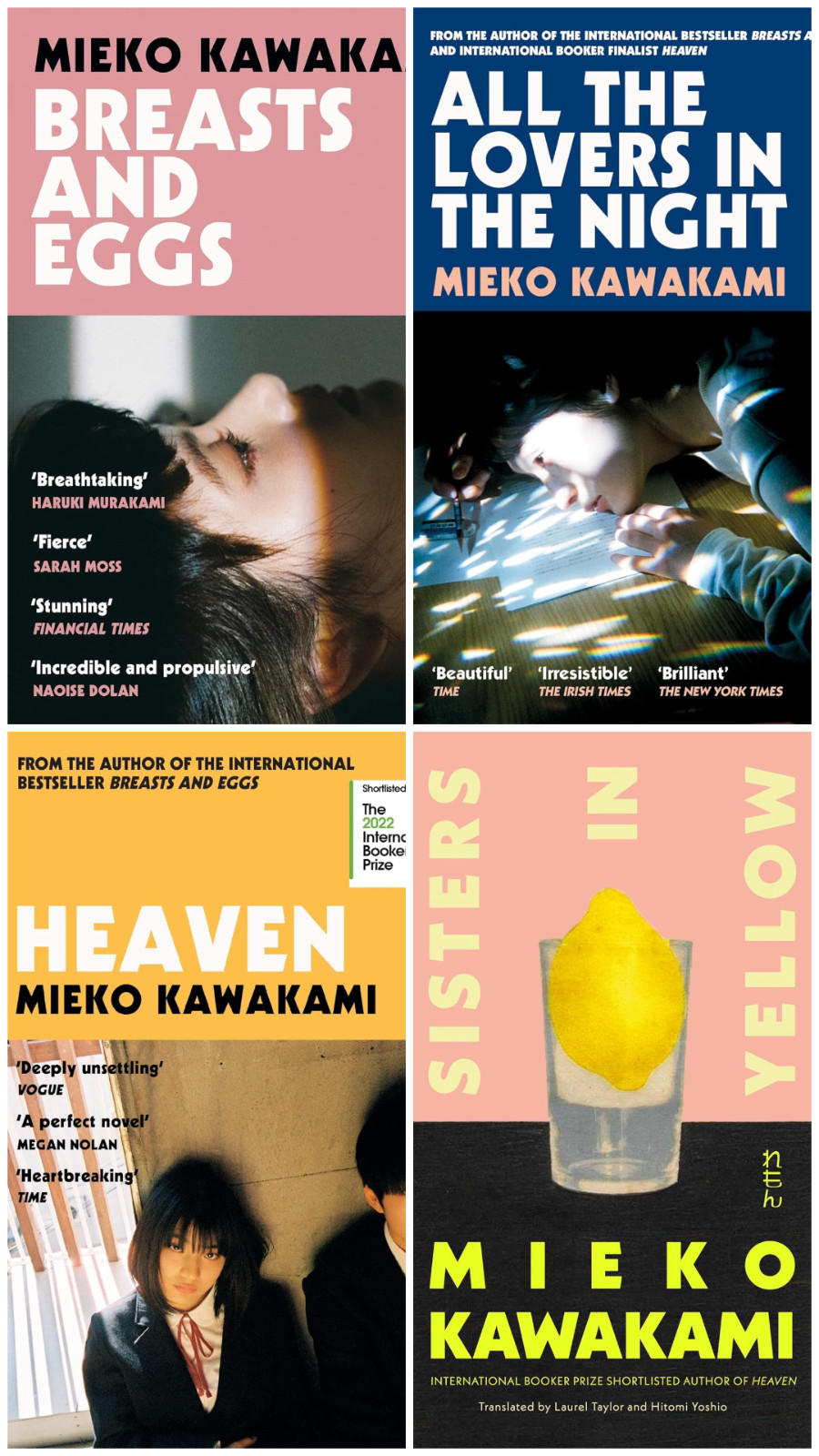Mieko Kawakami 4 Books Collection Set Breasts And Eggs, Sisters in Yellow Heaven