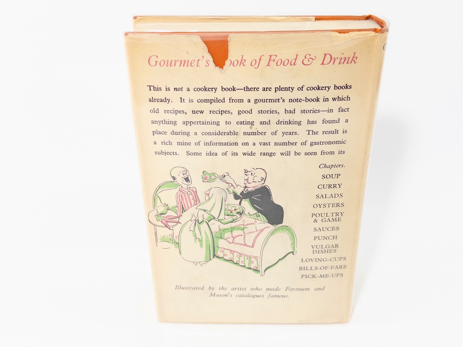 Gourmet’s Book of Food and Drink 1935 Macmillan Hendy Illustrations, EX HCDJ