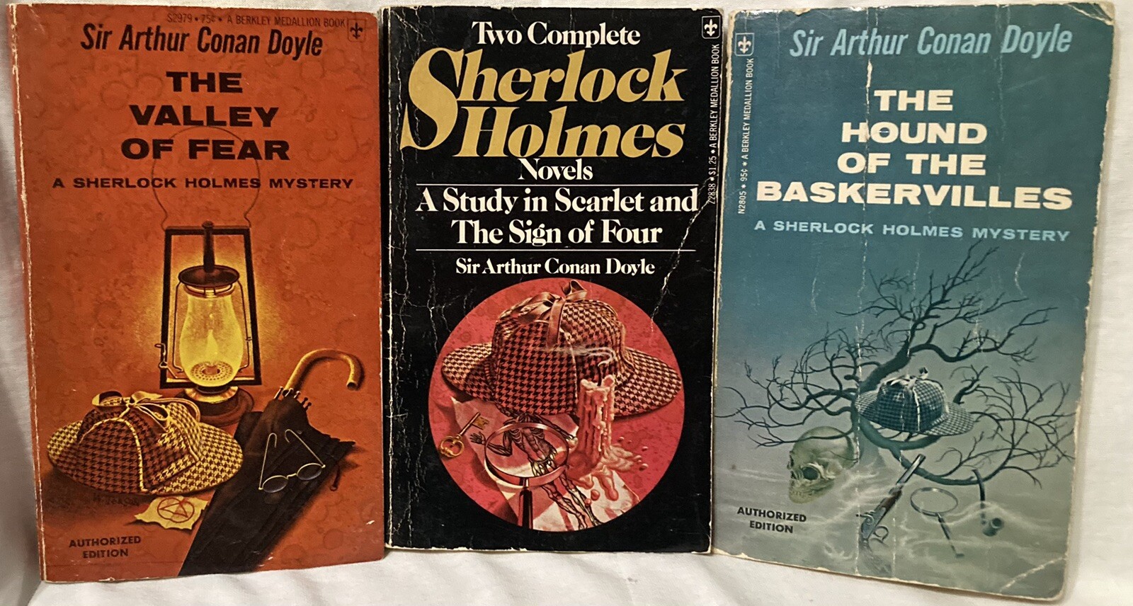 Sherlock Holmes Vintage paperback Lot of 3 Sir Arthur Conan Doyle Berkley