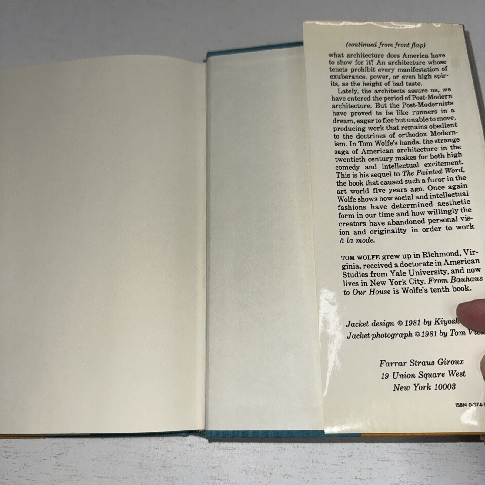 From Bauhaus to Our House (McGraw Hill 1981) Tom Wolfe, HC, J97