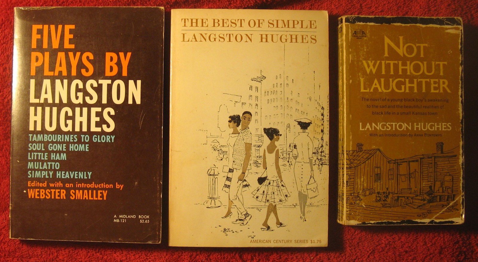 Lot of 3 African-American books; 20th Century Black lterature by LANGSTON HUGHES