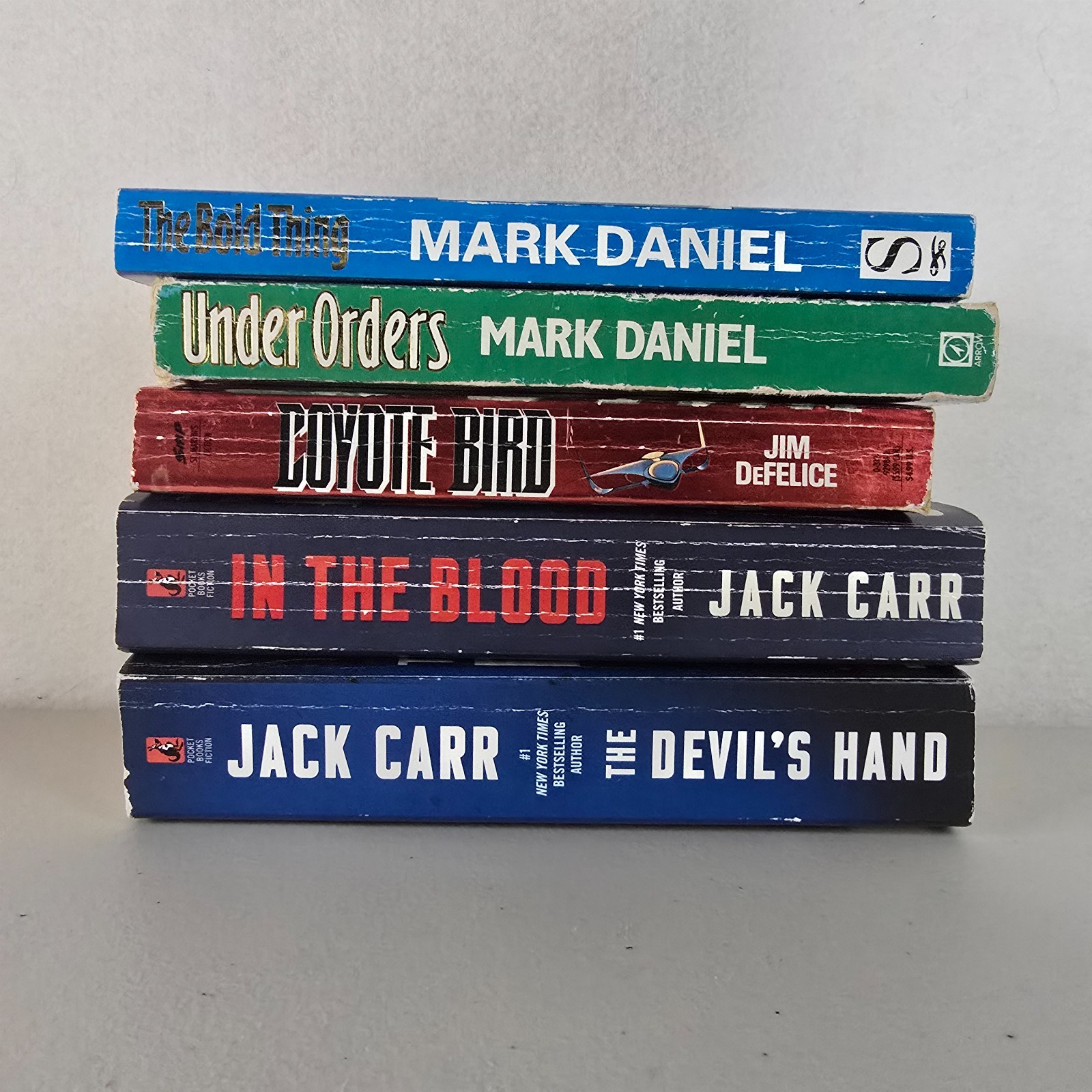 Mixed Military & Techno Action Thriller Book Lot Carr DeFelice Espionage Covert