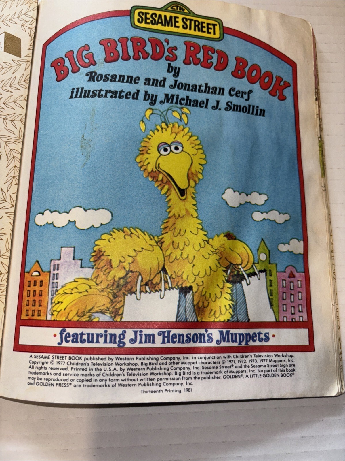 1977 – Big Bird’s Red Book – A Little Golden Book – Hardcover