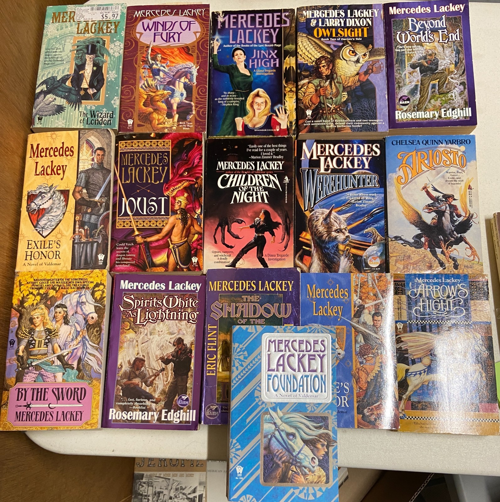 Lot of 16 Mercedes Lackey Epic Fantasy Science Fiction Sagas Paperback Books