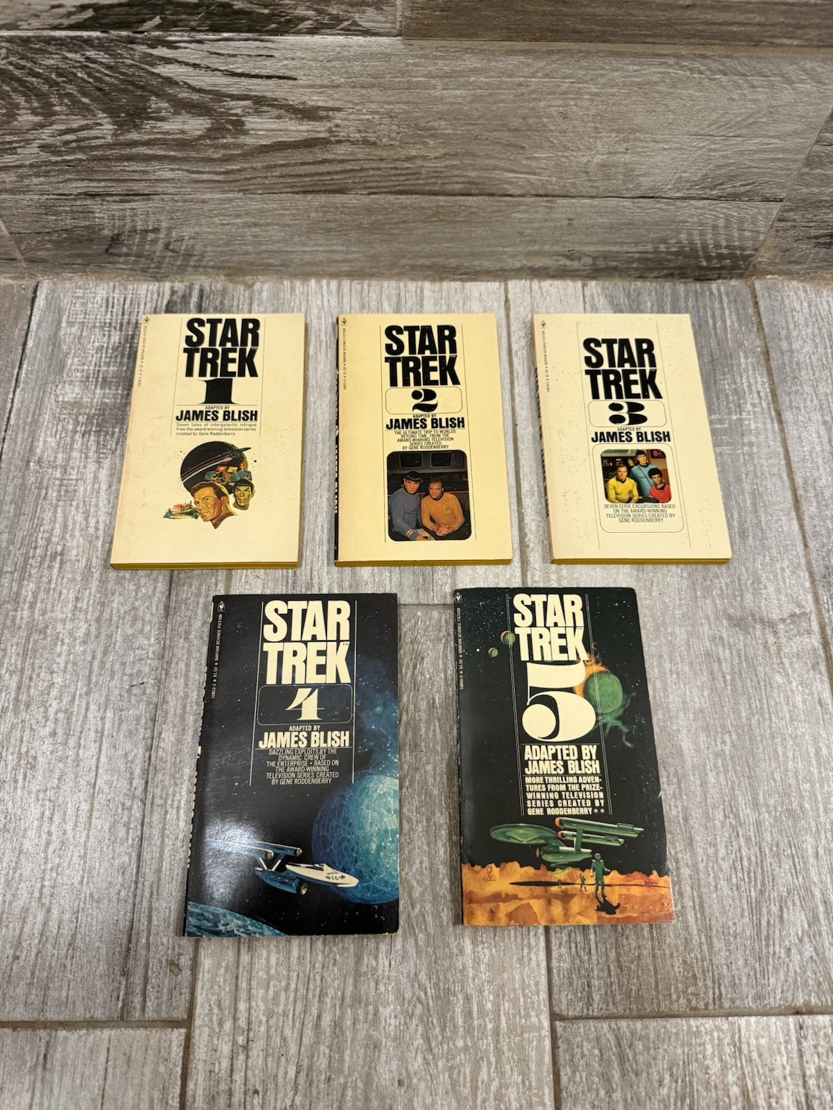 Vintage Star Trek Book 1,2,3,4,5 Set by James Blish Bantam Books TV