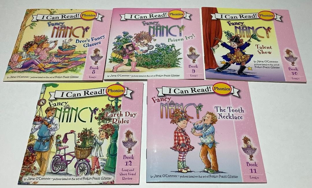 Set of 5 Fancy Nancy I can Read Phonics Paperback Books 8-12 2013