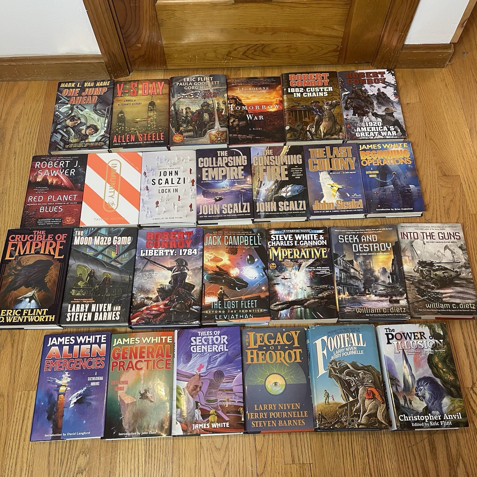 Lot Of 26 Sci-fi Hardcover Books Niven Flint Conroy White Dietz & More!