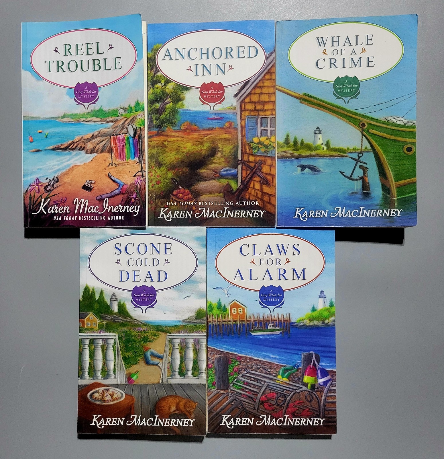 Gray Whale Inn Mysteries 5 Book Set – Karen MacInerney – PB – Good