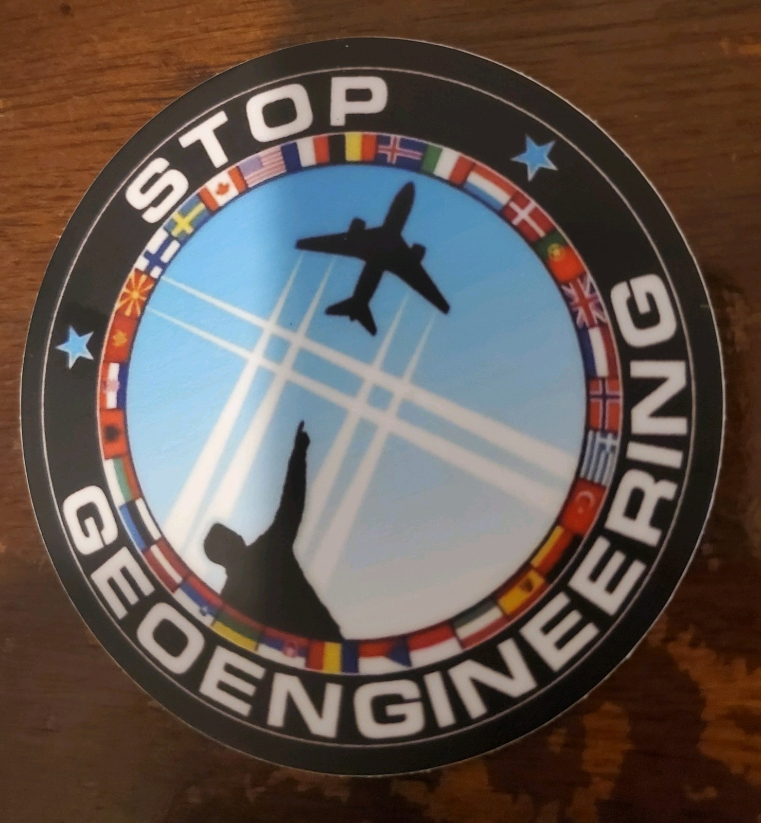 CHEMTRAILS GEO-ENGINEERING STICKERS 5 YEAR WARRANTY Variety Pack (3)