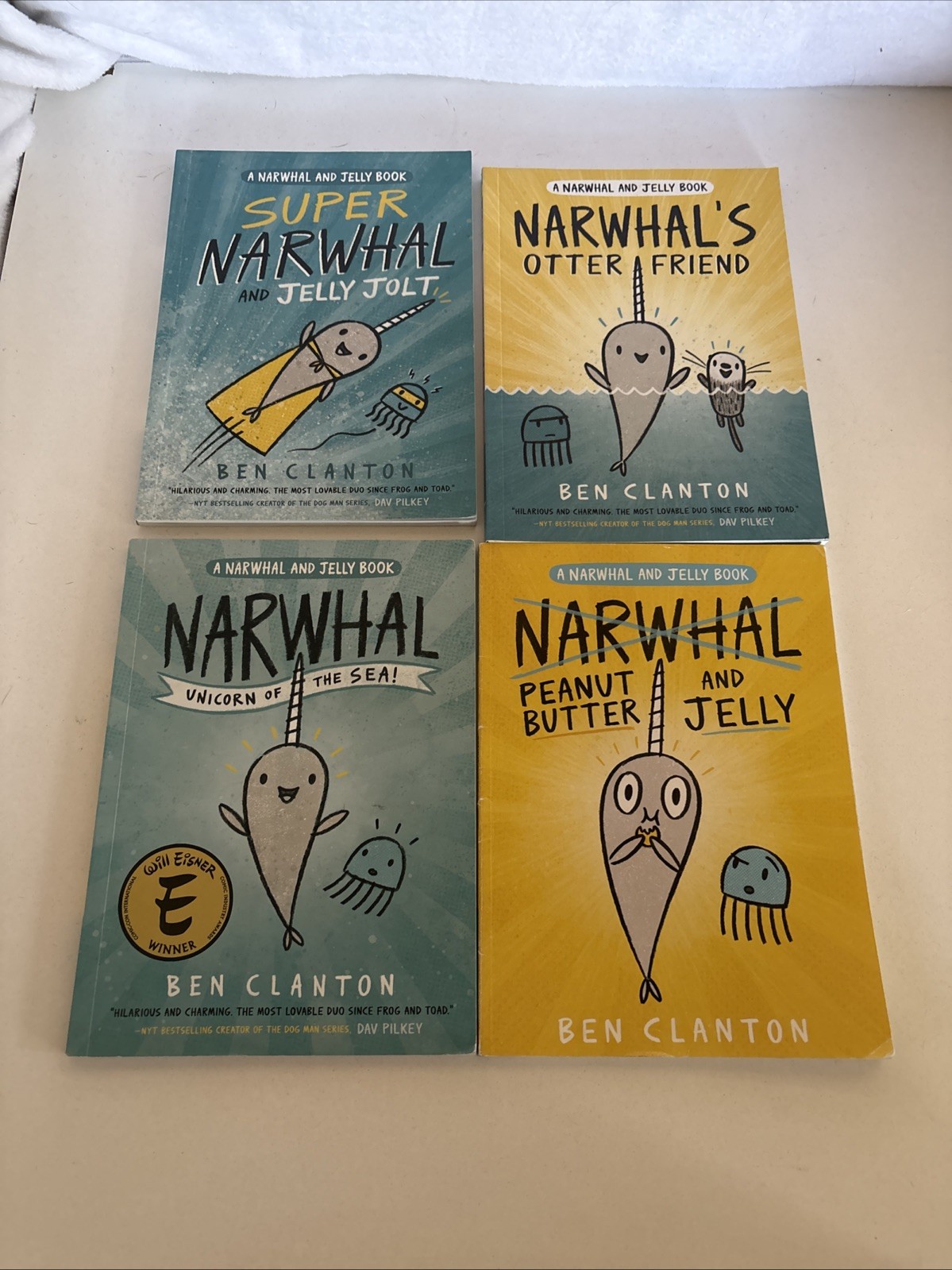 Lot of 4 Narwhal and Jelly books by Ben Clanton