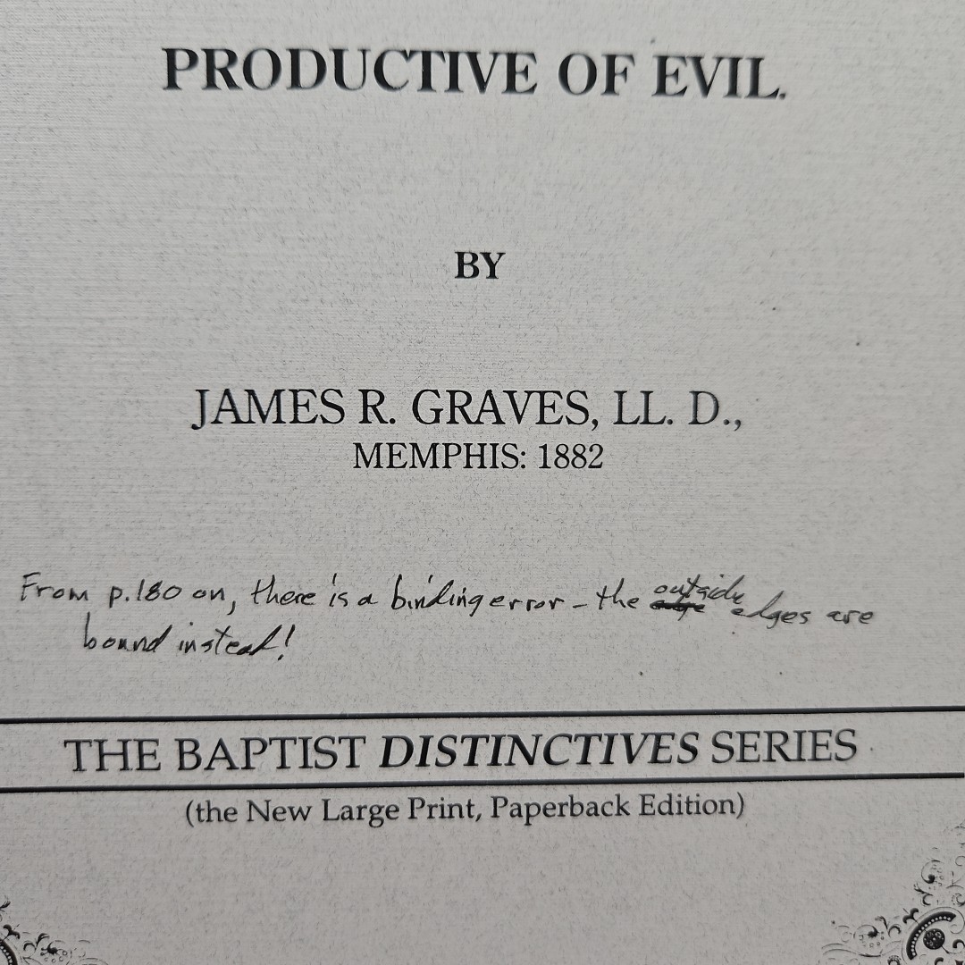 Intercommunion Inconsistent Unscriptural And Productive Of Evil James Graves