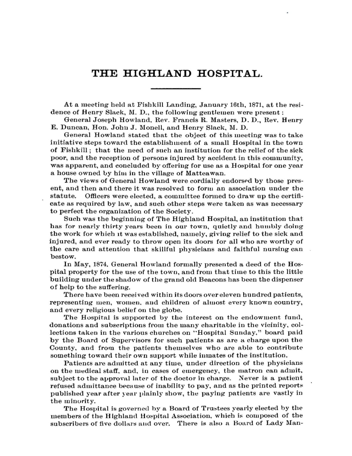 Highland Hospital Cook Book “1918” 118 Pages
