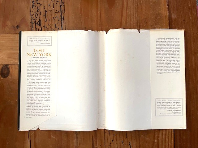 Lost New York by Nathan Silver (1967 First Ed. 3rd Printing) HC/DJ illustrations
