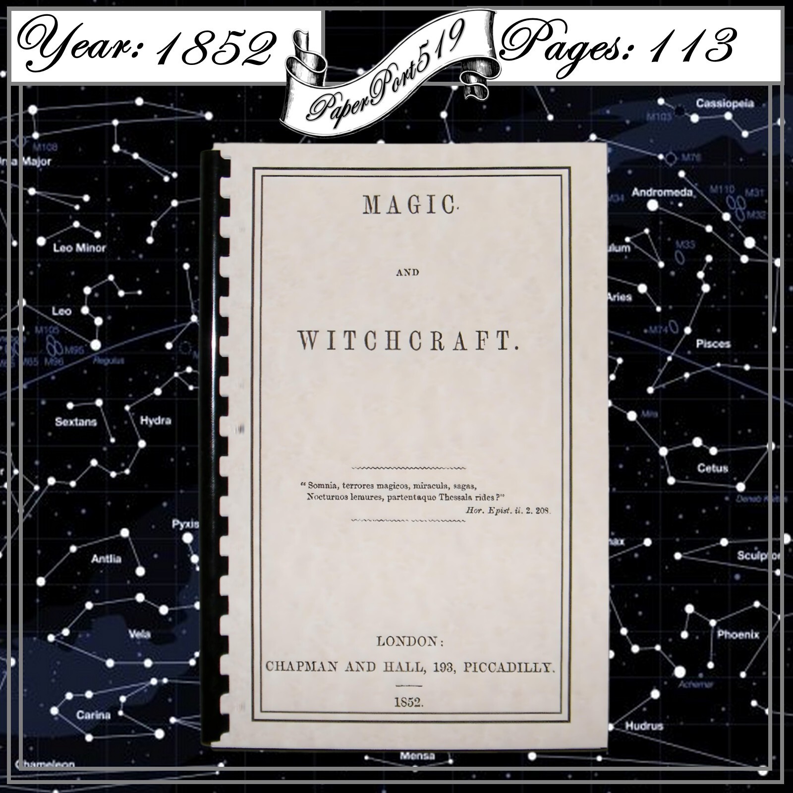 1852 Magic And Witchcraft 113 Pages