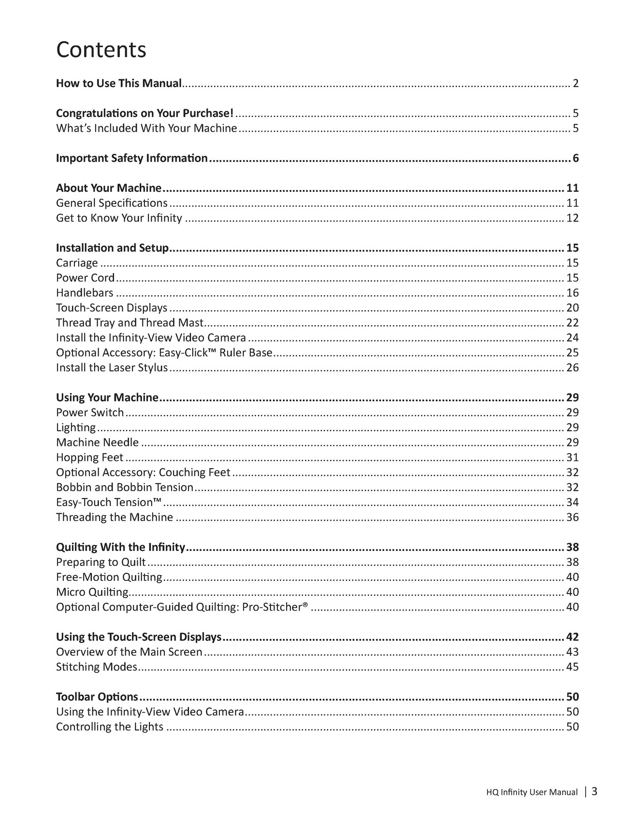 HANDI QUILTER Infinity 26-Inch Longarm User Manual 2024 – WIRE BOUND – COVERS