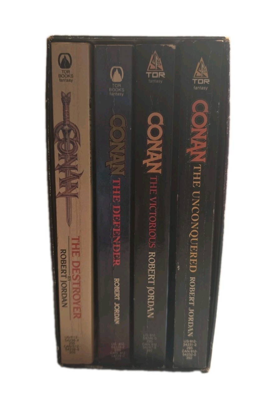 Vintage Conan the Barbarian Robert Jordan 4 Book Boxed Set Tor Fantasy Paperback