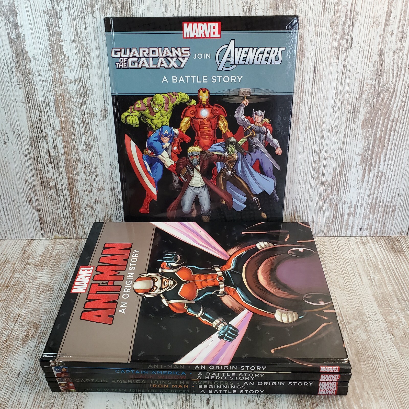 Lot of 7 Scholastic Marvel Superhero Books Ant-Man Iron Man Avengers 8.5 x 11.25