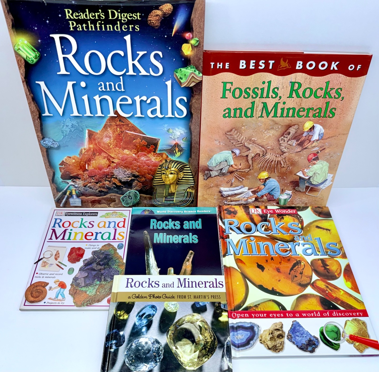 Rocks and Minerals Book Lot Fossils DK Reader’s Digest Eyewitness Explorers