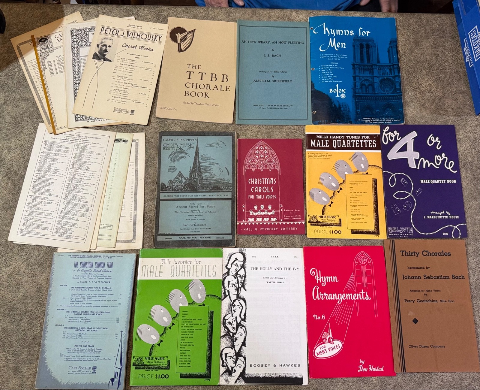 Vintage lot Christian MUSIC books pamphlets chorales hymns male men quartette