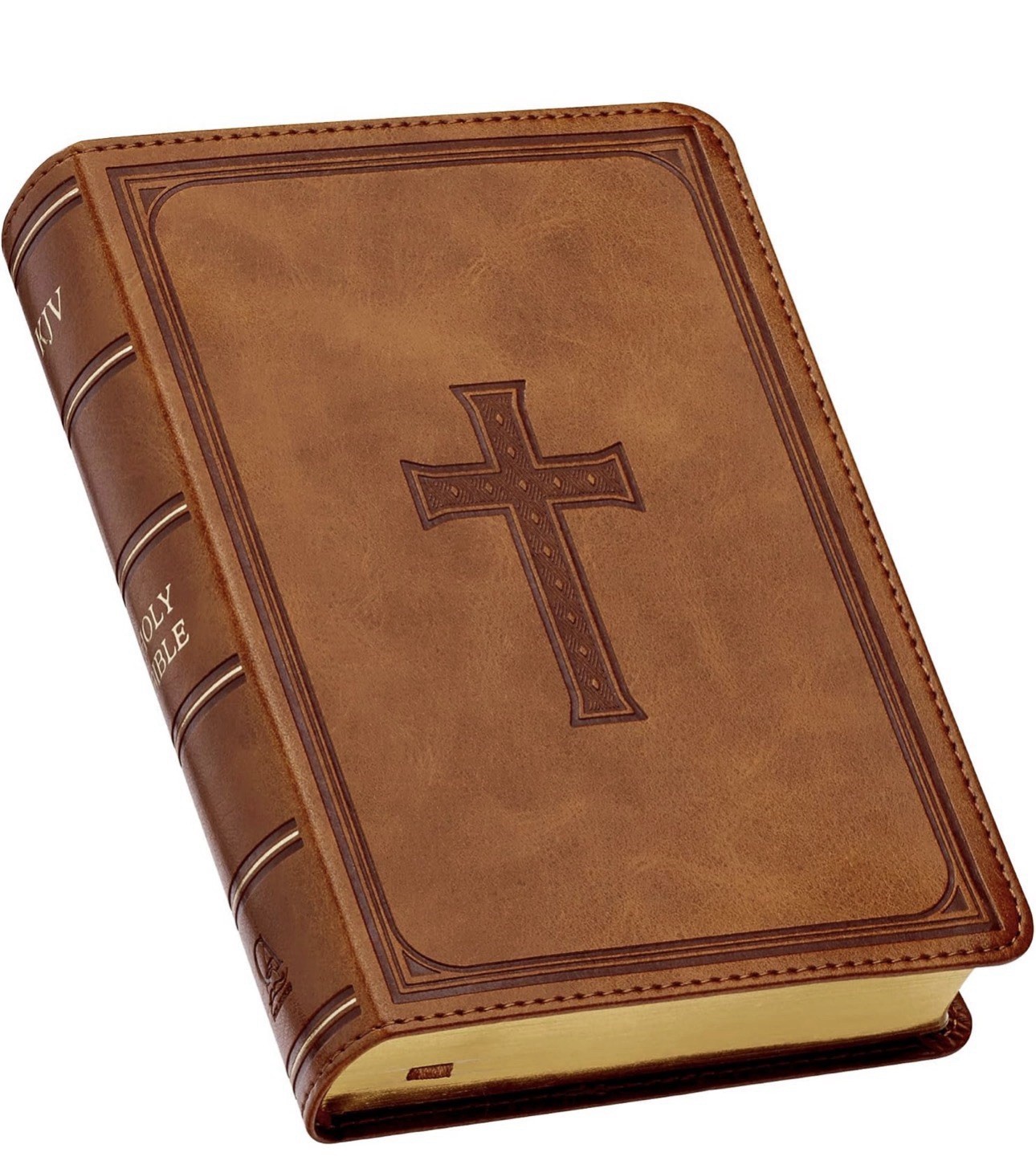 KJV Compact Large Print Lux-Leather Tan by Not Available (2017, Leather)