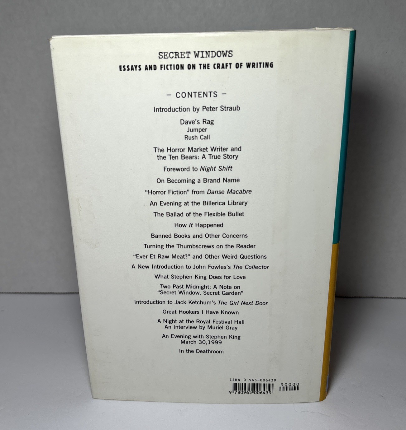 Vintage 2000 Stephen King Secret Windows Essays & Fiction on Writing Hardcover