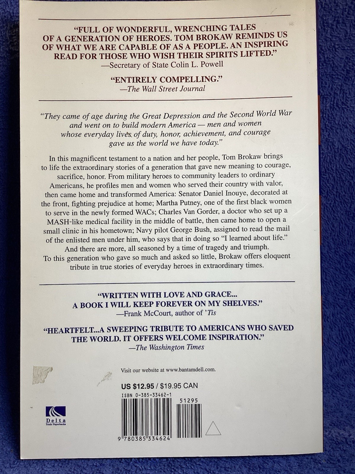 The Greatest Generation Tom Brokaw Published By Dell 412 Pages #1 Bestseller