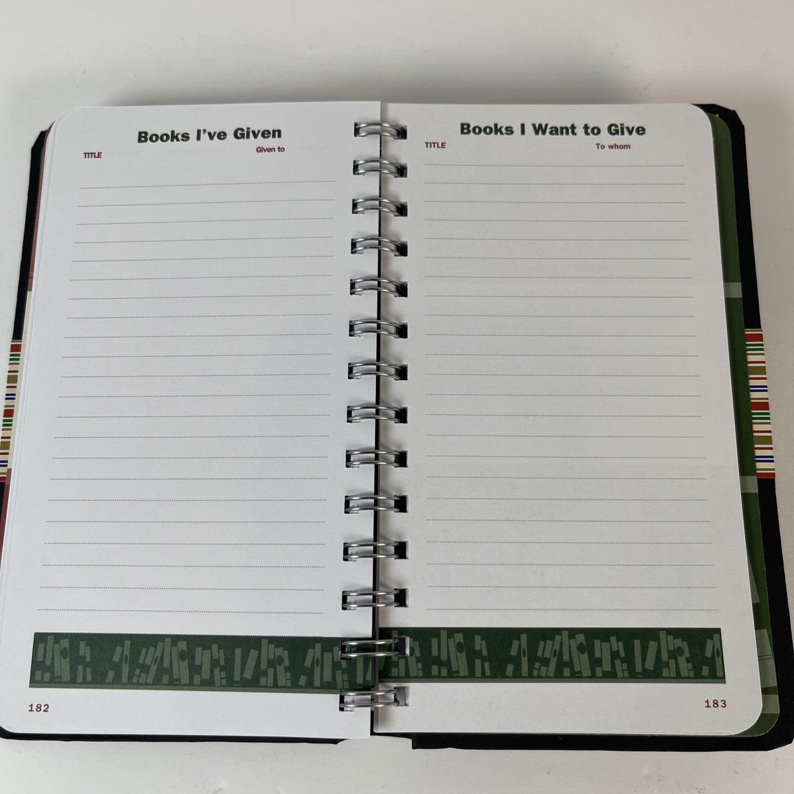 The Book Lover’s Journal: My Personal Reading Record (Hardback Spiral) 216 Pages