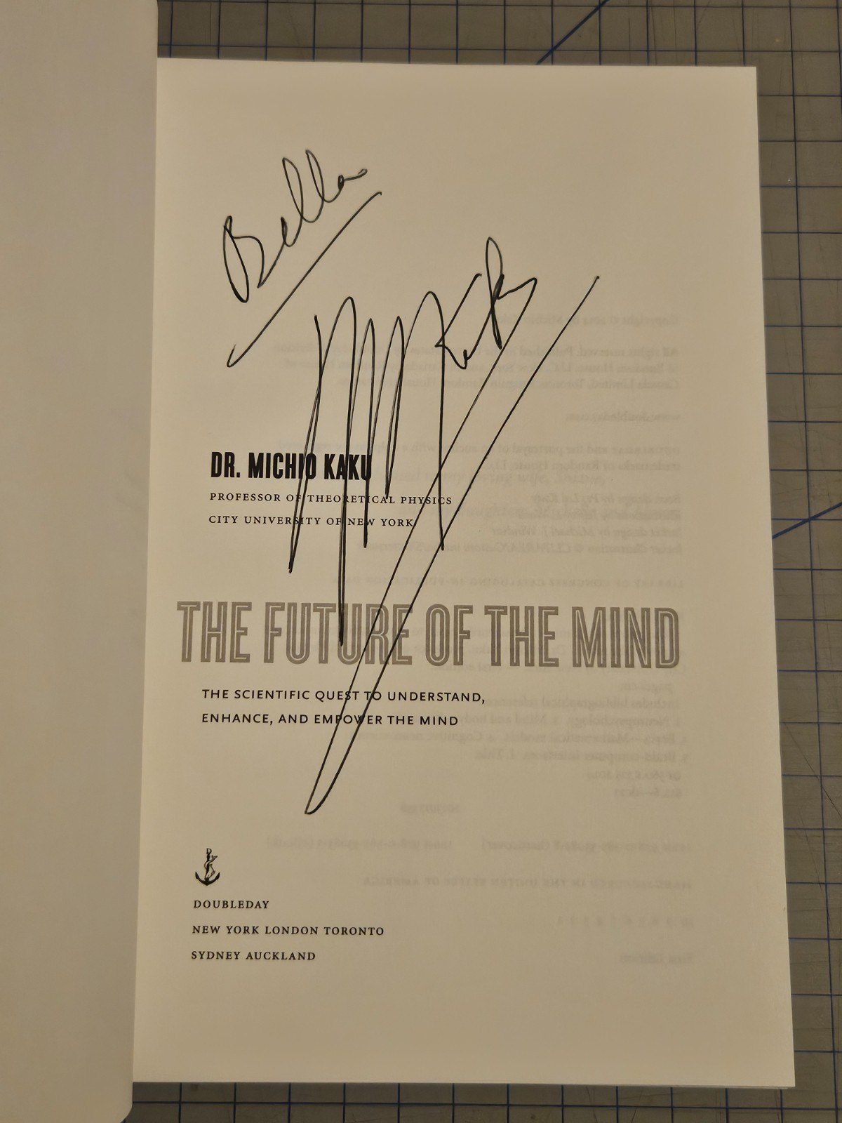 SIGNED The Future of the Mind by Michio Kaku, 1st Edition/1st Printing Hardcover