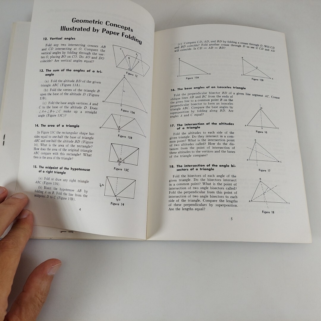 Paper Folding For The Mathematics Class Donovan A. Johnson 1972 11th Printing