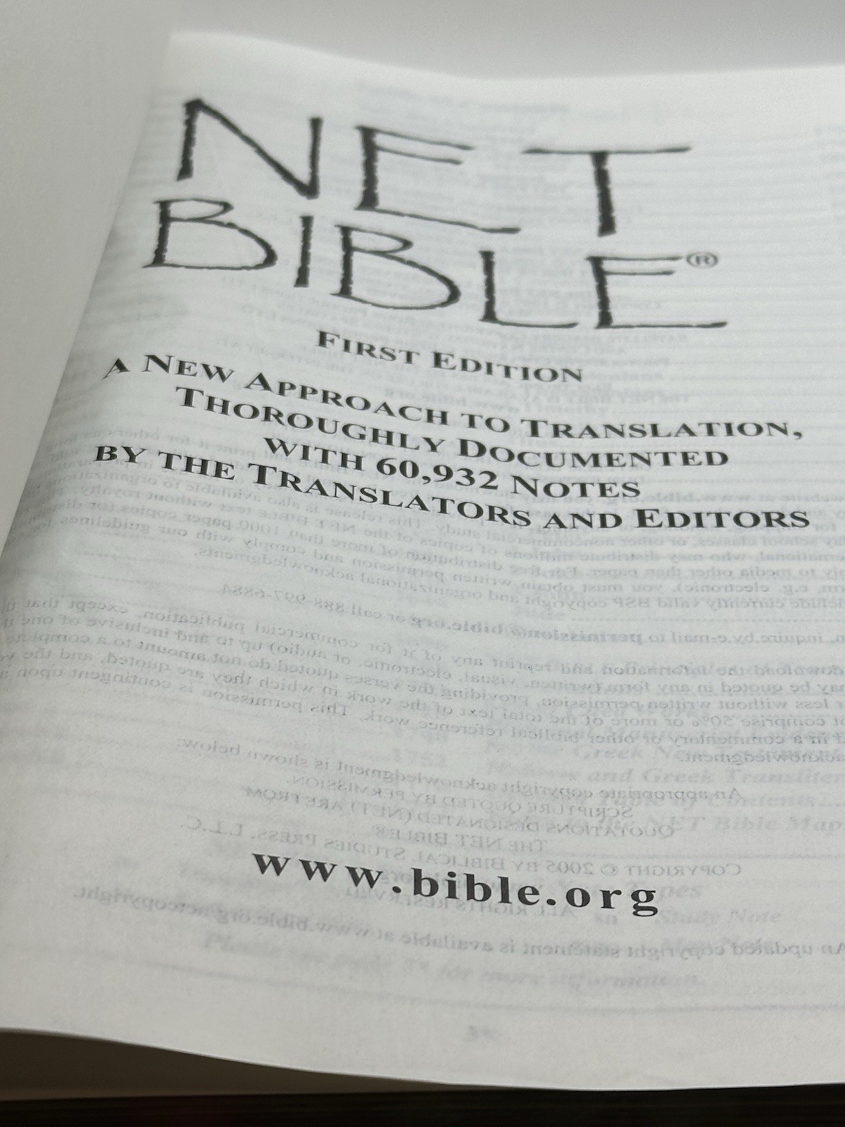 The NET Bible First Edition Premium Bonded Leather