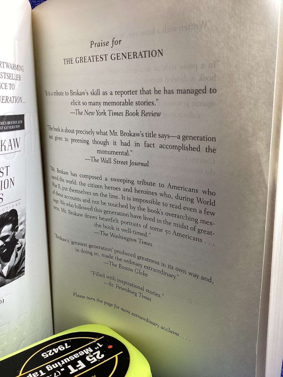 The Greatest Generation Tom Brokaw Published By Dell 412 Pages #1 Bestseller