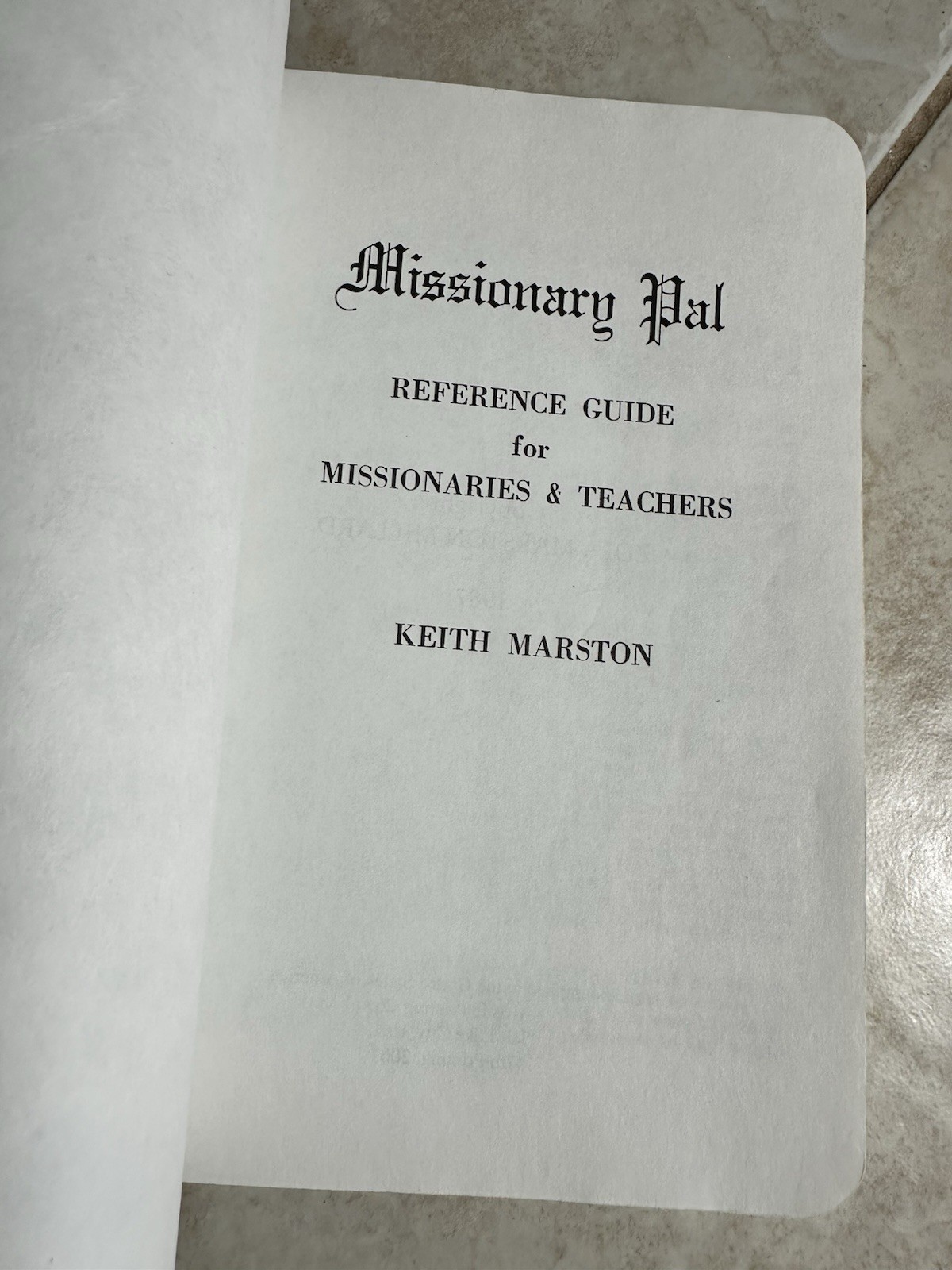Missionary Pal Reference Guide for Missionaries & Teachers LDS (1987)