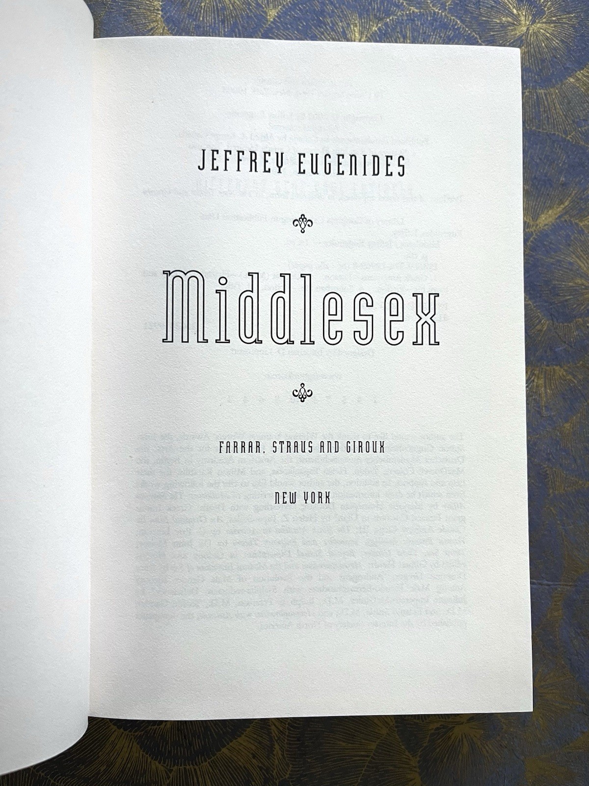 MIDDLESEX ~ JEFFREY EUGENIDES (2002, FSG) 1st Printing HC/DJ VG