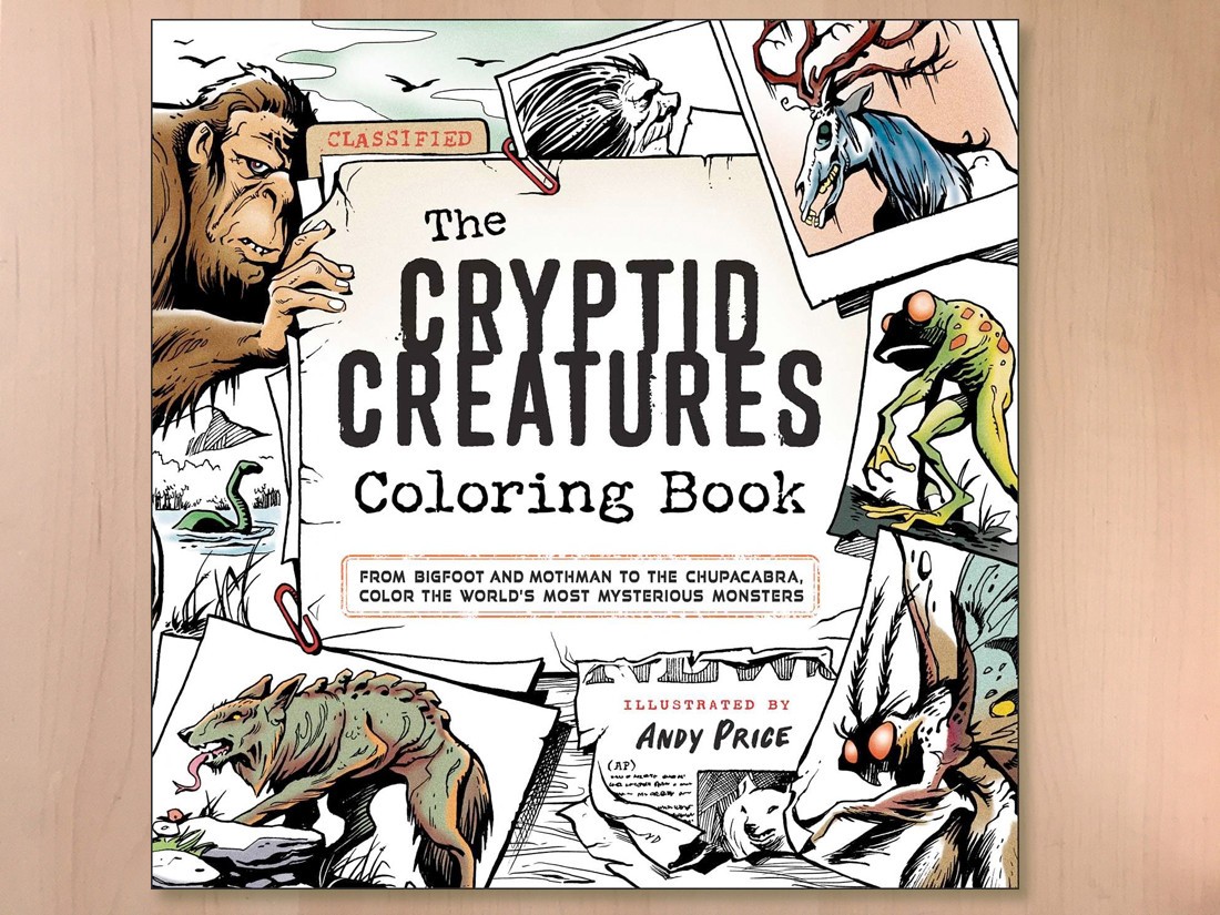 The Cryptid Creatures Coloring Book by Andy Price, Adams Media (2024); Brand New