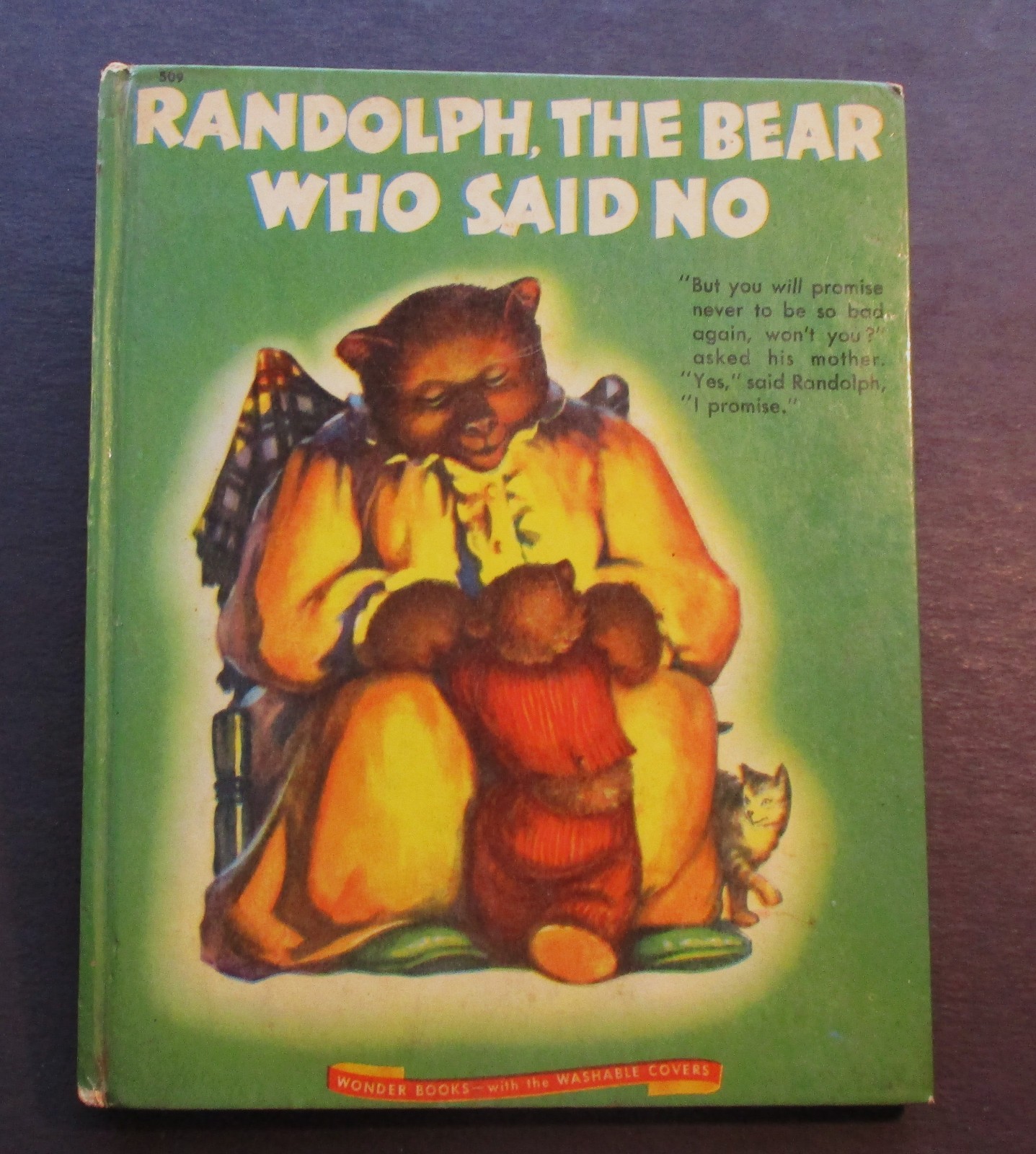 RANDOLPH the Bear Who Said NO Wonder Books 1946 hb Faith Nelson #509 Good!!