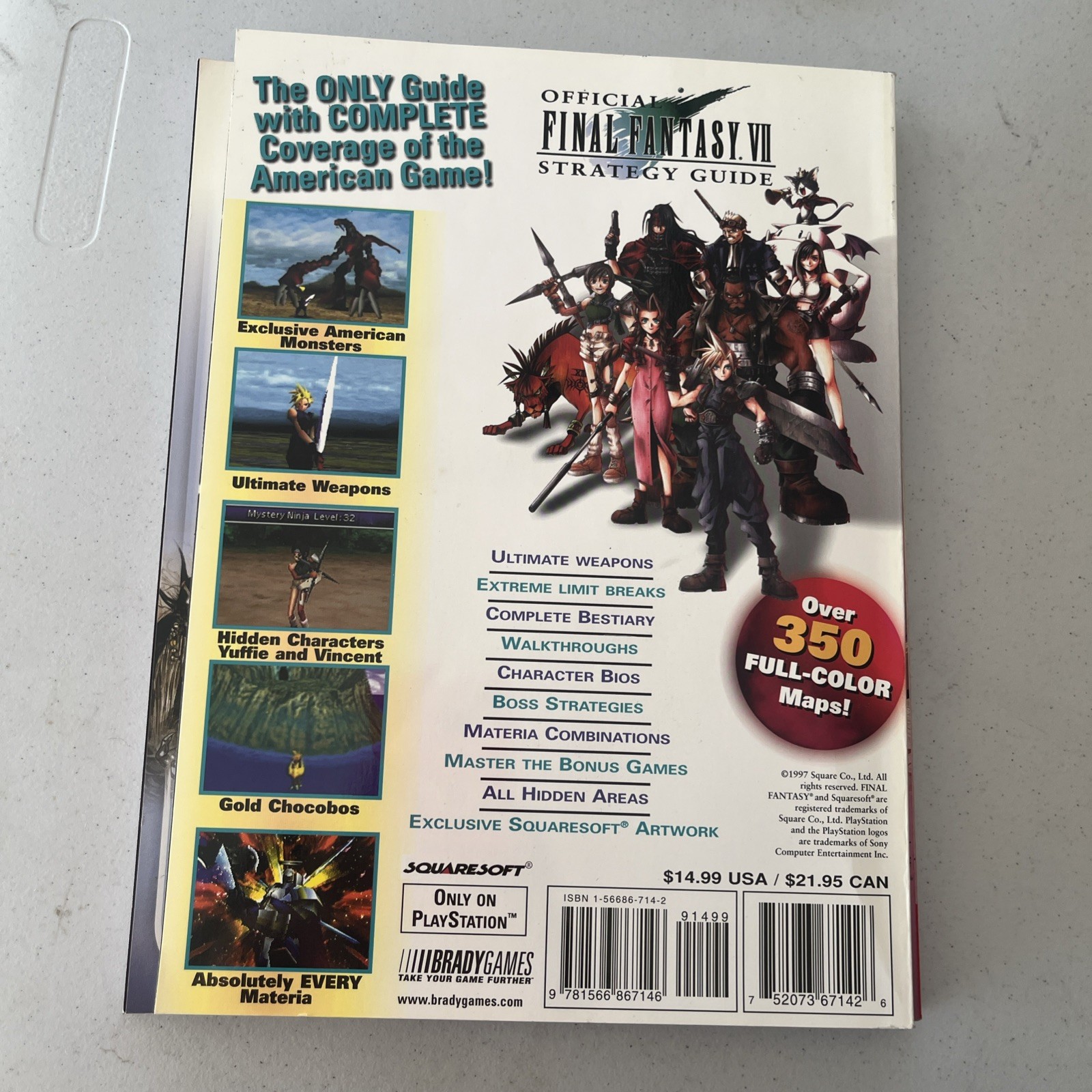 Final Fantasy/II, VII, VIII, Guide Lot Incredible PlayStation PS