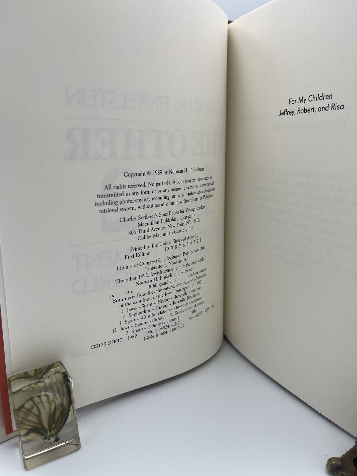 The Other 1492 | Jewish Settlement in the New World by N. Finkelstein 1st Ed. HC